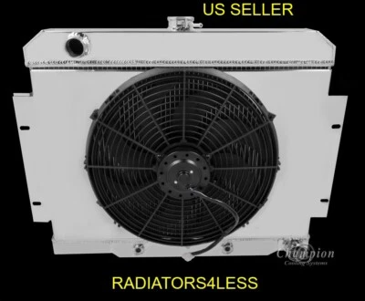 VENTILADOR DE RADIADOR DE ALUMINIO 3 FILAS CHAMPION 16" 1972-86 JEEP SERIE CJ CHEVY ENG Foto 1 de 2