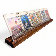 Solid Hardwood Trading Card Stand - Holds SIX slabs - PSA, CGC, BGS, Screw Downs
