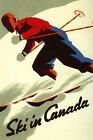 Winter Sports Ski Skis Race Skiing in Canada Snow Vintage Poster Repro FREE S/H