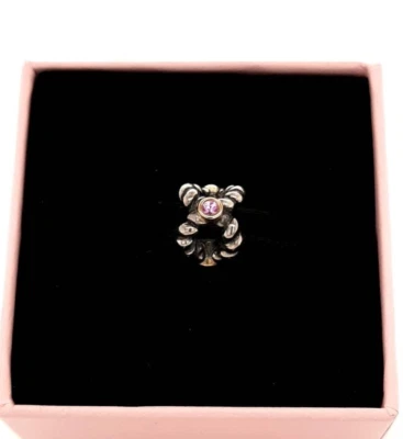 Genuine Pandora 14K Gold Binding Beauty Pink Sapphire Charm 790410PSA - Image 1 of 4
