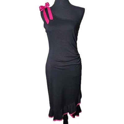 Vestido My Michelle M Vintage Y2K Un Hombro Lazo Asimétrico Capricho Gótico Volantes Foto 1 de 4