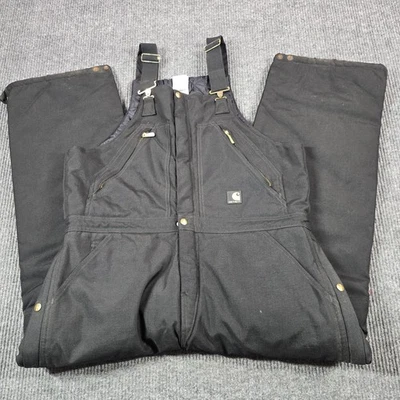 Carhartt Extremes Arctic Bib Overalls Mens 36x30 R33 Black Double Knee Quilted - Image 1 of 4
