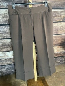 Lane Bryant Pants Womens 18 Plus Taupe Capri Polyester Blend Zip Fly Stretch - Picture 1 of 3