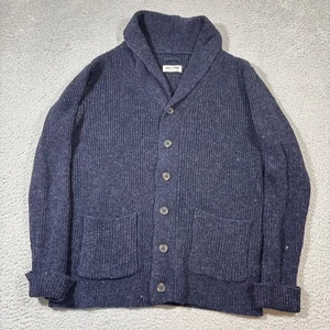 Cárdigan Suéter Line of Trade Para Hombres Talla M Azul Shetland Lana Chal Cuello Informal - Imagen 1 de 8