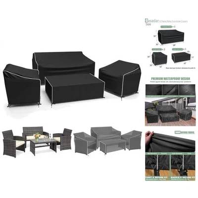 Patio Loveseat, Chair & Table Covers - Waterproof 600D Outdoor Protection - Image 1 of 4