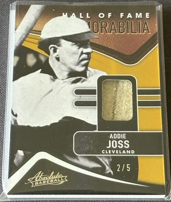 2022 Panini Absolute Hall of Fame Memorabilia #HFM-AJ Addie Joss Relic Gold 2/5 - Image 1 of 2