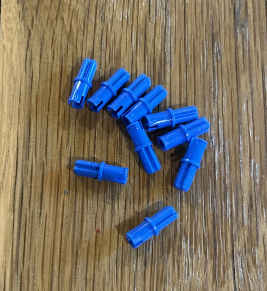 LEGO Parts 43093 Lot 10 Blue Technic Axle Pin with Friction Ridges - Image 1 of 1