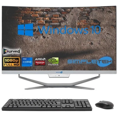 All In One I7 6Th Gen 24" Curved Win 10 Ram 8Gb Ssd 240Gb Desktop Editing Gaming - Image 1 of 4