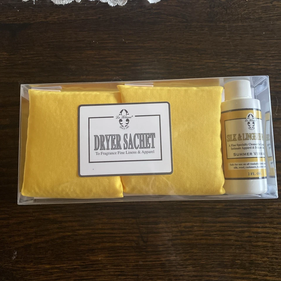 Le Blanc 2 pk silk & lingerie Dryer Sachets + Specialty Wash Summer Verbena New - Imagem 1 de 4