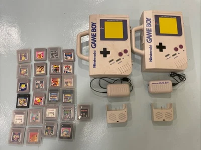 2 fundas rígidas vintage para Nintendo Game Boy con 25 juegos nubos altavoz batería Foto 1 de 4