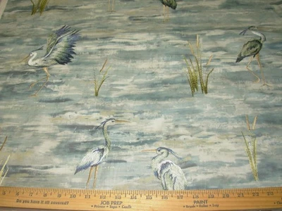 3 ЯРДА ОБИВОЧНАЯ ТКАНЬ REGAL CRANE EGRIT BIRDS ВЫШИТАЯ МЕНЬШЕ - Изображение 1 из 4