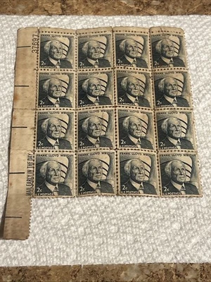 16-Frank Lloyd Wright 1965 2 Cent Blue/Gray Stamps Never Used Poor Condition - Image 1 of 3