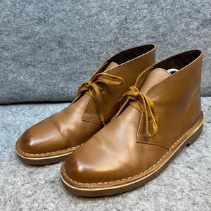 Clark's Men's Chukka Desert Boots Leather Lace Up Ankle Shoes Brown Fall Size 8 - Picture 1 of 8
