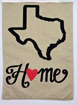 Nuevo Hogar Arpillera Texas Decorativo Jardín Patio Bandera 12.5" x 18" Meadow Creek Foto 1 de 3