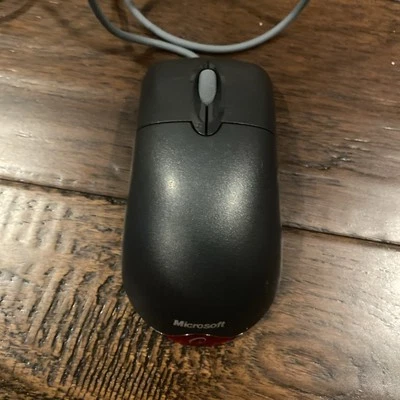 Microsoft Wheel Mouse Optical 1.1A USB and PS/2 Compatible X802382- Black - Image 1 of 4