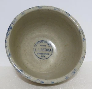 A.J. PETSKA Rosencrans, Wis. Vintage Werbung SCHWAMMGESCHIRR Topf Rührschüssel - Bild 1 von 13