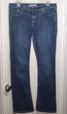 Pantalones de mezclilla elásticos BKE Sabrina Bootcut para mujer talla 32 lavado oscuro 32x32,5 Foto 1 de 4