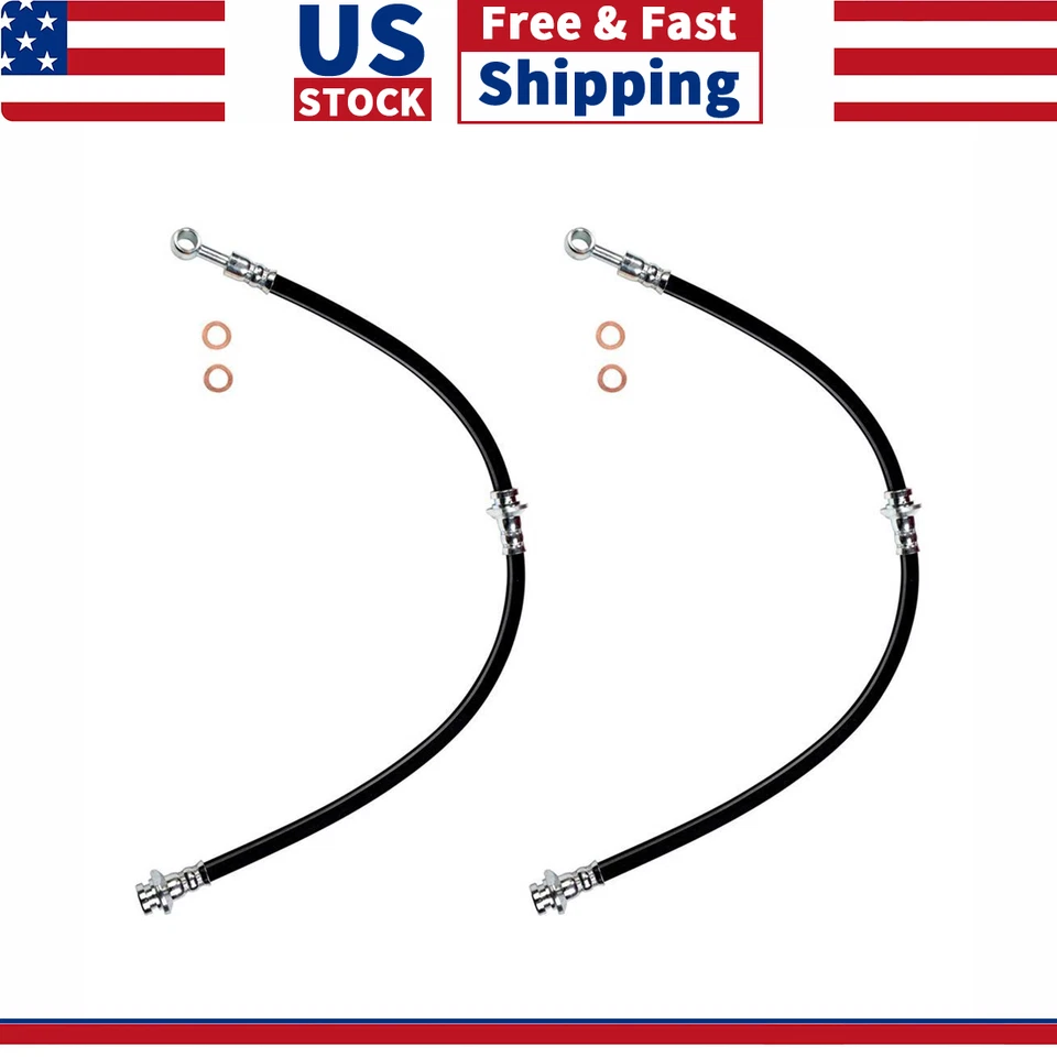 2x Línea de freno de manguera de freno delantera para 1997 1998 1999 2000 2001 - 2003 Infiniti QX4 Foto 1 de 4