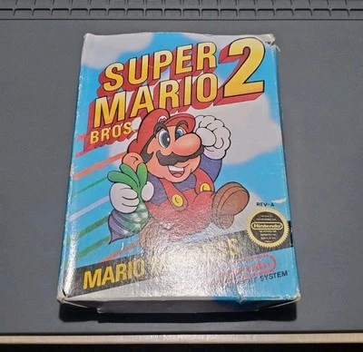 Super Mario Bros. 2 NES Nintendo Entertainment System Authentic Box Cart Sleeve  - Image 1 of 4
