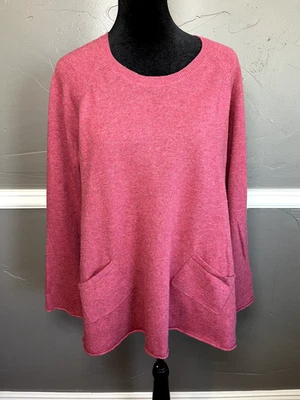 Suéter Sundance Para Mujer Talla L Rosa Lana de Cordero Cachemir Angora Mezcla Manga Larga Foto 1 de 4