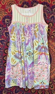 Matilda Jane Girls Dress Size 16 Sleeveless Paisleys Flamingos - Picture 1 of 4