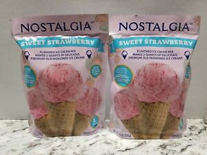 Nostalgia Strawberry Ice Cream Mix 8 Oz. Lot of 2