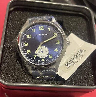 Reloj Hombre Giordano GD-1168-02 Esfera Azul 42mm Cuarzo Banda Azul Nuevo en Caja Foto 1 de 4