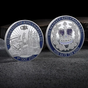 2023 The King Of England Charles III Coronation Commemorative Coin Silver Plated - Picture 1 of 7