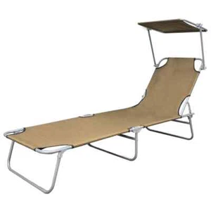 vidaXL Outdoor Folding Reclining Sun Patio Chaise Lounge Chair Pool Lawn Lounger - Picture 1 of 16