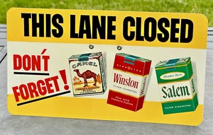 Vintage Zigarettenladen Theke Display Schild Camel Winston Salem This Lane geschlossen - Bild 1 von 5