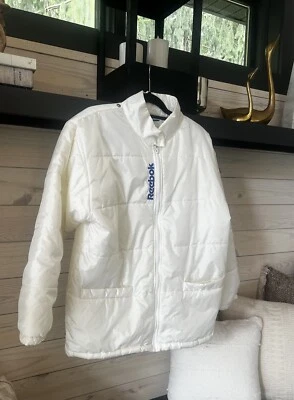 VTG Reebok Winter Full Zip Jacket Coat White Puffer Size Large EUC - Image 1 of 4
