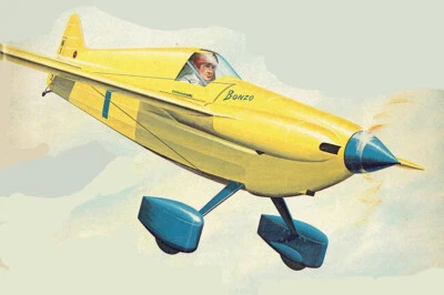 Model Airplane Plans (UC): BONZO 1-3/4" Scale 27" Racer .23-.33 by Cal Smith - Image 1 of 4