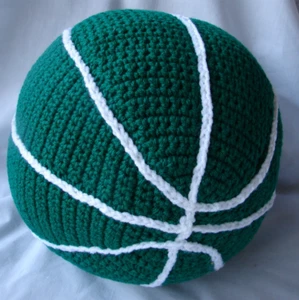 Crocheted Basketball Pillow Team Colors New Machine Wash Dry Polyester Sports - Picture 1 of 4