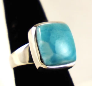 Larimar .925 Sterling Silver Ring Size 8 - Picture 1 of 8
