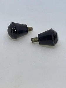 Vintage Small Art Deco Black Bakelite Cabinet / Drawer Knobs Screw Threads X2 - Picture 1 of 6