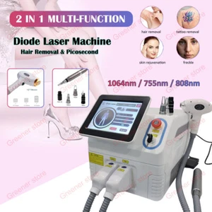 2 in 1 Picosecond Diode Laser 808nm 755nm 1064nm Tattoo & Hair Removal Machine - Picture 1 of 12