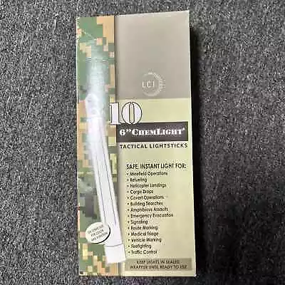 RED LC Industries ChemLight 6 inch Box of 10 pack Military Grade Glow Sticks