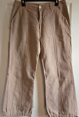 Pantalones de punto azul beige liso para mujer de algodón talla 8 Foto 1 de 4