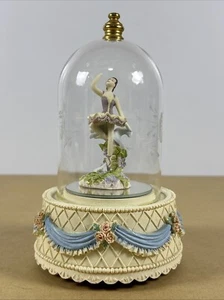 Vintage Porcelain Ballet Dancer With Glass Cover Music Box Wedding Style - Bild 1 von 11