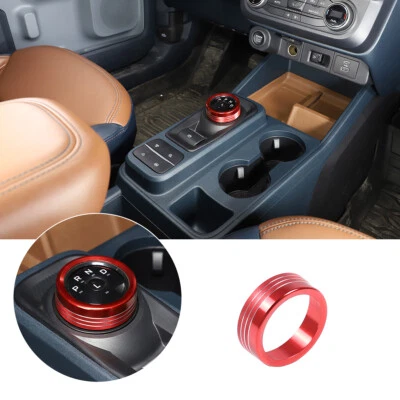 Red Alloy Central Console Gear Shift Knob Ring Trim For ford maverick 2022 - Image 1 of 4