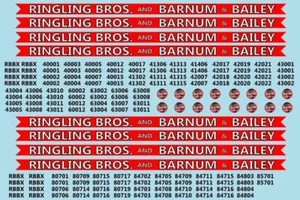 Ringling Brothers & Barnum Bailey Red Unit RBBB Modern Circus Train Decals N ... - Picture 1 of 1