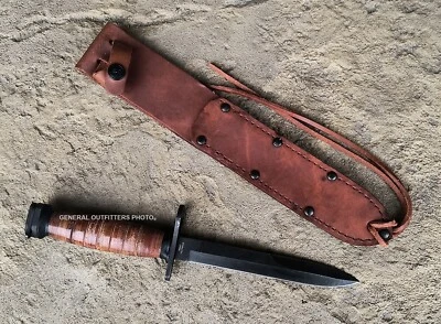 12" WWII Knife Repro Bayo  & Scabbard Ontario Knife Co OKC M1 Carbine Survival - Image 1 of 4