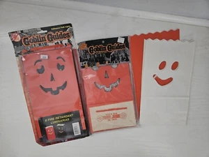 Vintage Goblin Guides Halloween Paper Bag Path Lights Pumpkin Lanterns *READ* - Picture 1 of 22
