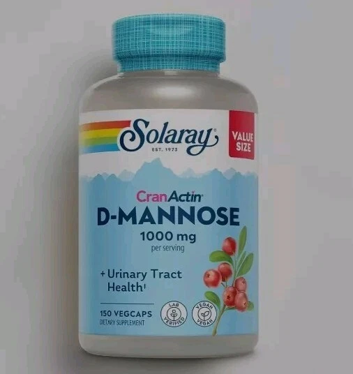 Solaray D-mannose With CranActin Cranberry Extract 1000mg 150 Vegcaps