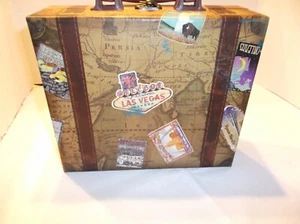 Vintage See America Travel Picture Jigsaw Puzzle W/ Gift Box~Suitcase - Picture 1 of 13