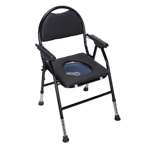 Mobility Aid Wheeled Commode Toilet Chair Adjustable Wheelschair Toilet - Picture 1 of 12