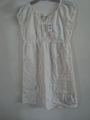 Vestido Niñas Beige Antiguo Azul Marino Talla 12-14 Nuevo Foto 1 de 2