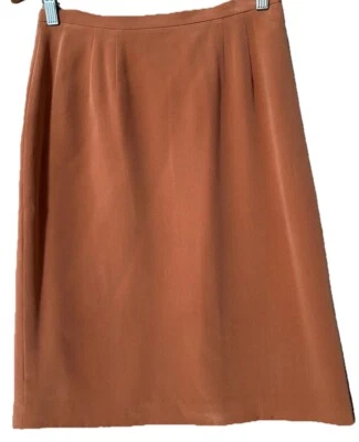 Falda Anne Klein II 10 Lápiz de Seda Recto Carrera Oficina Otoño Otoño Forrada Foto 1 de 4