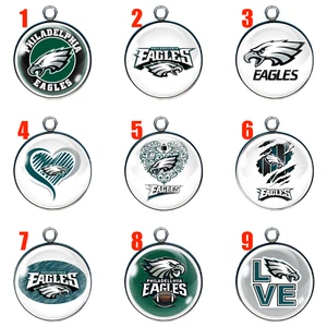 Eagles Glass Cabochon Charms, Philadelphia Pendants - Picture 1 of 30