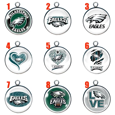 Eagles Glass Cabochon Charms, Philadelphia Pendants - Image 1 of 4
